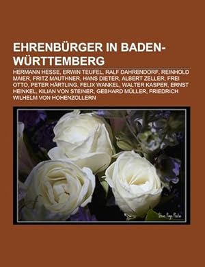 Bild des Verkufers fr Ehrenbrger in Baden-Wrttemberg zum Verkauf von BuchWeltWeit Ludwig Meier e.K.