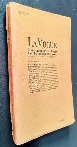 La Vogue. Revue mensuelle de littérature, d'art et d'actualité - Nouvelle série : N°9, septembre ...