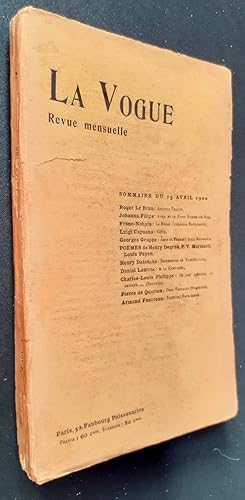 Bild des Verkufers fr La Vogue. Revue mensuelle de littrature, d'art et d'actualit - Nouvelle srie : N15, avril 1900. zum Verkauf von Le Livre  Venir