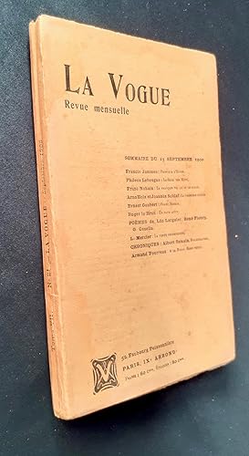 La Vogue. Revue mensuelle de littérature, d'art et d'actualité - Nouvelle série : N°21, septembre...