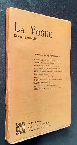 La Vogue. Revue mensuelle de littérature, d'art et d'actualité - Nouvelle série : N°23, novembre ...