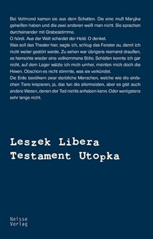 Imagen del vendedor de Testament Utopka a la venta por BuchWeltWeit Ludwig Meier e.K.
