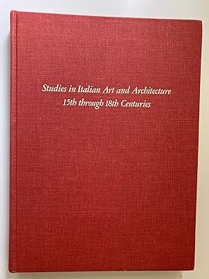 Image du vendeur pour Studies in Italian Art and Architecture 15th through 18th Centuries: Memoirs of the American Academy in Rome, Volume XXXV mis en vente par M.S.  Books