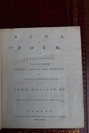 Rona, a poem, in seven books, illustrated with a correct map of the Hebrides, and elegant engravi...