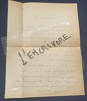Lettre autographe signée de Marcel Déat - Mars 1924