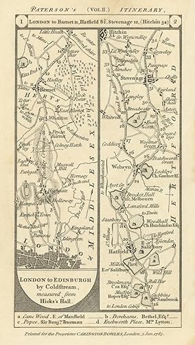 London to Edinburgh by Coldstream, measured from Hicks's Hall : London - Hampstead - Barnet - Hat...