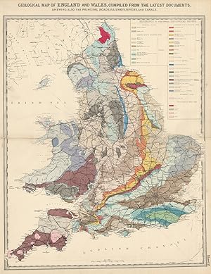 Geological map of England and Wales, compiled from the latest documents, shewing also the princip...