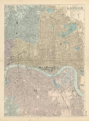 New Map of London, divided into half mile squares & circles (East Sheet)