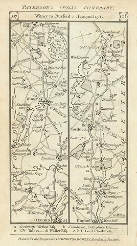 [London to Oxford, Glocester & St. David's measured from Hyde Park Corner] : Oxford - Witney - Bu...
