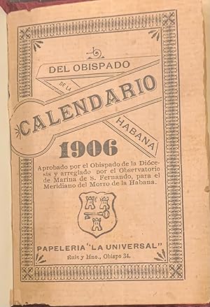 Calendario del Obispado de La Habana 1906