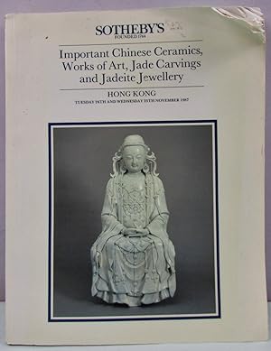 Seller image for IMPORTANT CHINESE CERAMICS and Works of Art 24-25 November 1987 for sale by Antique Emporium
