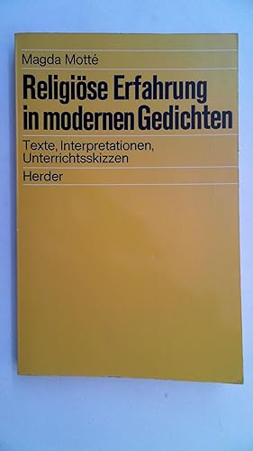 Seller image for Religise Erfahrung in modernen Gedichten : Texte, Interpretationen, Unterrichtsskizzen. for sale by Antiquariat Maiwald