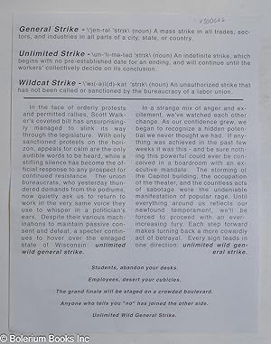 [General strike handbill against Scott Walker's anti-labor bill]