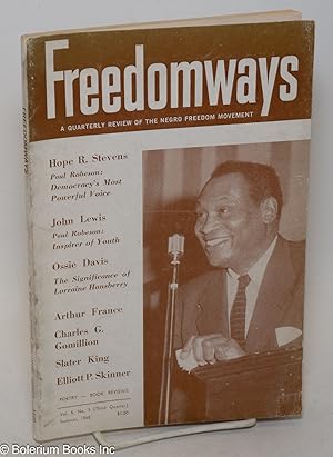 Bild des Verkufers fr Freedomways: a quarterly review of the Negro Freedom Movement; vol 5, #3, Summer, 1965: Salute to Paul Robeson zum Verkauf von Bolerium Books Inc.