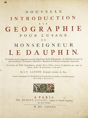 Imagen del vendedor de Nouvelle introduction a la geographie pour l'usage de Monseigneur le Dauphin. a la venta por Antiquariat Steffen Vlkel GmbH