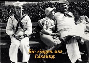 Imagen del vendedor de Ansichtskarte / Postkarte Schauspieler Stan Laurel und Oliver Hardy, Komiker, Sie ringen um Fassung a la venta por akpool GmbH