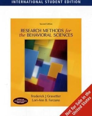 Imagen del vendedor de Research Methods for the Behavioral Sciences a la venta por WeBuyBooks