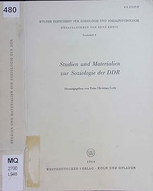 Bild des Verkufers fr Studien und Materialien zur Soziologie der DDR. zum Verkauf von Antiquariat Bookfarm