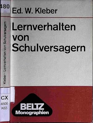 Image du vendeur pour Lernverhalten von Schulversagern. mis en vente par Antiquariat Bookfarm