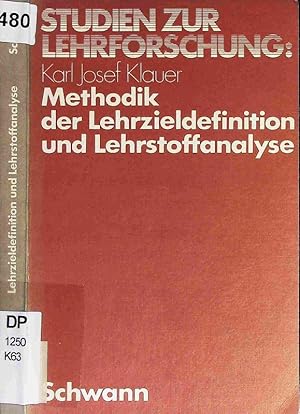 Bild des Verkufers fr Methodik der Lehrzieldefinition und Lehrstoffanalyse. zum Verkauf von Antiquariat Bookfarm