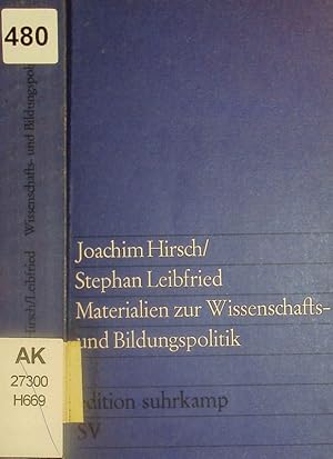 Bild des Verkufers fr Materialien zur Wissenschafts- und Bildungspolitik. zum Verkauf von Antiquariat Bookfarm