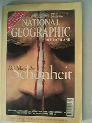 Bild des Verkufers fr National Geographic Deutschland. Januar 2000 (Die Magie der Schnheit / Das Korallenparadies / Kosaken / Gibt es Leben im All / Neujahr in Tibet / Wunderbare Erde) zum Verkauf von ANTIQUARIAT FRDEBUCH Inh.Michael Simon