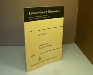 Bild des Verkufers fr Lectures on Prediction Theory. Delivered at the University Erlangen-Nrnberg 1966. (= Lecture Notes in Mathematics - Volume 44). zum Verkauf von Antiquariat Silvanus - Inhaber Johannes Schaefer