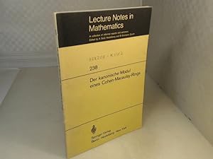 Bild des Verkufers fr Der kanonische Modul eines Cohen-Macaulay-Rings. (= Lecture Notes in Mathematics, Volume 238). zum Verkauf von Antiquariat Silvanus - Inhaber Johannes Schaefer