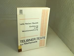 Bild des Verkufers fr Einfhrung in die Variationsrechnung. (= Teubner Texte zur Mathematik). zum Verkauf von Antiquariat Silvanus - Inhaber Johannes Schaefer