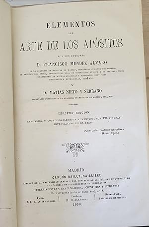 Imagen del vendedor de ELEMENTOS DEL ARTE DE LOS APOSITOS. a la venta por Libreria Lopez de Araujo