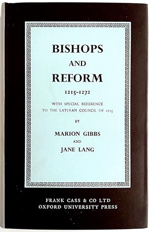 Seller image for Bishops and Reform 1215-1272 with Special Reference to the Lateran Council of 1215 for sale by Randall's Books