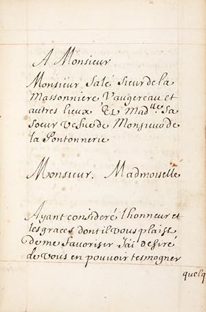 Image du vendeur pour [Livre de spiritualit. Seigneurie de La Massonnire  Saint-Christophe-en-Champagne. Manuscrit]. Les Nombres Celestes. mis en vente par Bonnefoi Livres Anciens