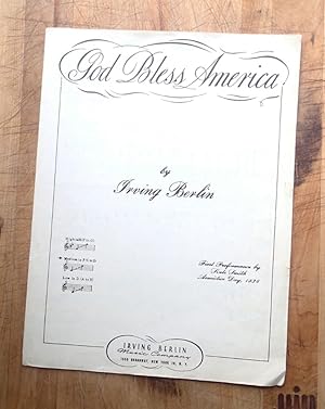 Seller image for GOD BLESS AMERICA : First Performed By Kate Smith, Armistice Day, 1938 : SHEET MUSIC (Voice, Piano) for sale by 100POCKETS