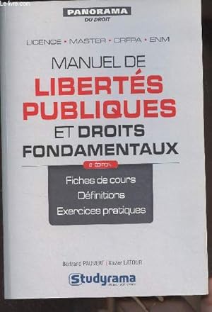 Bild des Verkufers fr Manuel de liberts publiques et droits fondamentaux - 8 dition - Fiches de cours, dfinitions, exercices pratiques - "Panorama du droit" zum Verkauf von Le-Livre