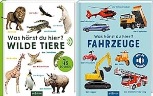 Bild des Verkufers fr Was hrst du hier? Wilde Tiere + Fahrzeuge im Set + 1 exklusives Postkartenset zum Verkauf von Rheinberg-Buch Andreas Meier eK