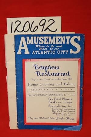 Imagen del vendedor de Amusements Atlantic City Guide [Bayview Restaurant] Week Beginning October 7, 1950 a la venta por Princeton Antiques Bookshop