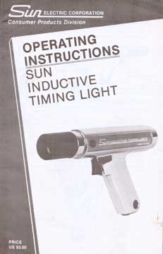 Operating Instructions: Sun Inductive Timing Light