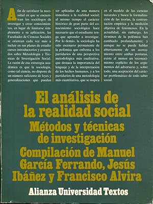 Imagen del vendedor de El anlisis de la realidad social. Mtodos y tcnicas de investigacin a la venta por Rincn de Lectura