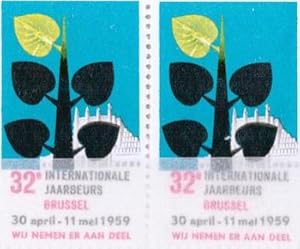 32e Internationale Jaarbeurs Brussel. 30 April - 11 Mei 1959. (Two identical stamps).