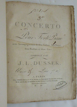 (3e) Concerto pour Forté Piano. Signed by the publisher. First edition.