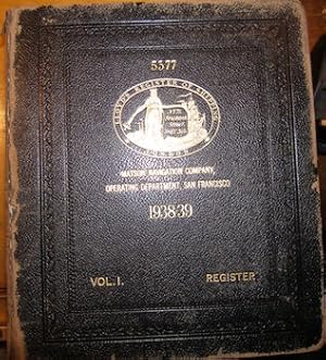 Lloyd's Register Of Shipping. Volume I. 1938-39. Register.