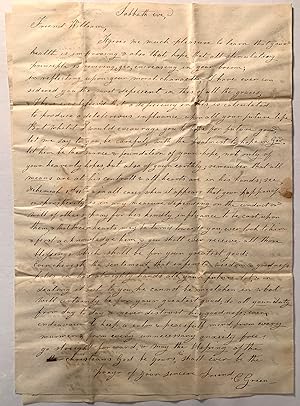 Imagen del vendedor de Manuscript Stampless Letter From C. Green of Salisbury, New Hampshire to Josiah Green, Charlestown, Massachusetts July 1843 a la venta por Stellar Books & Ephemera, ABAA