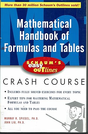 Imagen del vendedor de Mathematical Handbook of Formulas and Tables: Schaum's Easy Outlines a la venta por fourleafclover books