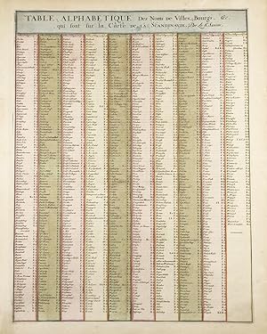 Image du vendeur pour Table alphabetique des noms de villes, bourgs, &c. qui sont sur la carte de la Scandinavie." - Scandinavia / Skandinavien / Norway Sweden Denmark Finland / Norge Sverige Danmark Finnland / Norwegen Schweden Dnemark mis en vente par Antiquariat Steffen Vlkel GmbH