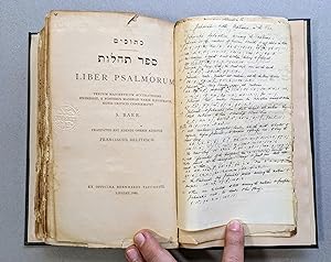 HEBREW BIBLE PSALMS a COMMENTARY with MARGINALIA, ADDENDA and 100+ PAGES of MANUSCRIPT NOTES by a...