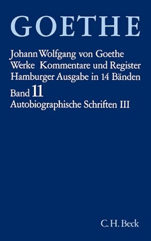 Image du vendeur pour Werke, 14 Bde. (Hamburger Ausg.), Bd.11, Autobiographische Schriften: Italienische Reise mis en vente par Modernes Antiquariat - bodo e.V.