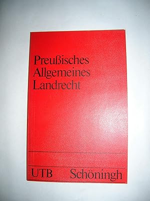 Seller image for Preuisches allgemeines Landrecht. Ausgewhlte ffentlich-rechtliche Vorschriften. for sale by PlanetderBuecher