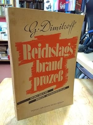 Bild des Verk�ufers f�r Reichstagsbrandproze�. Dokumente, Briefe und Aufzeichnungen. zum Verkauf von NORDDEUTSCHES ANTIQUARIAT