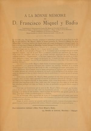 CATALOGUE DE LA COLLECTION DE TISSUS ANCIENS DE D. FRANCISCO MIGUEL Y BADÍA.