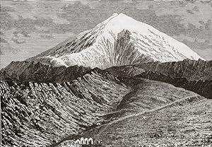 Mount Ararat or Mount A r ,east of Turkey in Asiatic Russia,Antique Historical Print